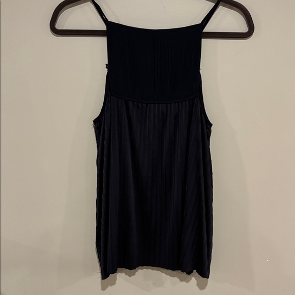 Anthropologie pleated black embroidered tank - Picture 3 of 5